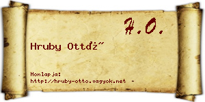 Hruby Ottó névjegykártya